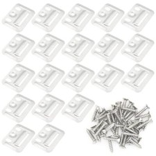20PCS PVC Wall Mounting Clips Stainless Steel Silver Clip Wall Buckle Interlo...