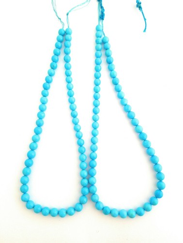One Strand 100% Natural Sleeping Beauty Turquoise Round Beads 6.5-7mm - 第 4/5 張圖片