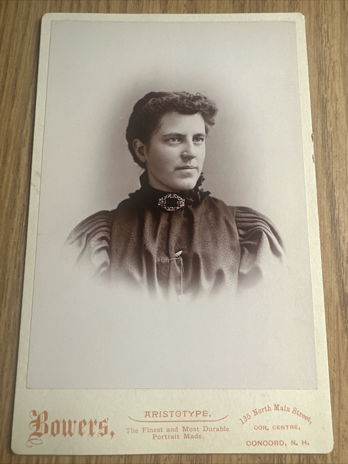 Vintage Cabinet Card Portrait of Woman by S A Bowers Concord NH