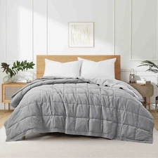 Cozy Soft Retro Brushed Oversized Bed Blanket, King or Queen Comforter Dual Side