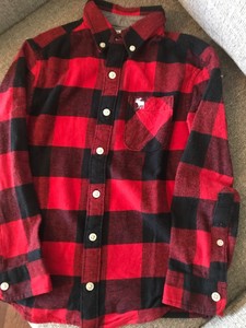BOYS-ABERCROMBIE-Kids-BUTTON-DOWN-PLAID-FLANNEL-Buffalo-Check-SHIRT-Sz-5-6