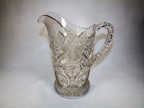 EAPG Jarra Manejado Hermoso Patrón Victoriano Vidrio Transparente Estrella y Arco? 8 1/4" - Imagen 12 de 12
