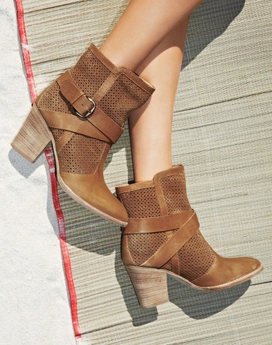 NEW Aquatalia by Marvin K Fawn Western Leather Bootie Boot 8.5 Brown Sport Calf - Foto 2 di 12