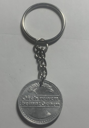Real German Antique 1921 Circulated 50 A Pfennig COIN KEYCHAIN. Great Gift 🎁 - Picture 2 of 5