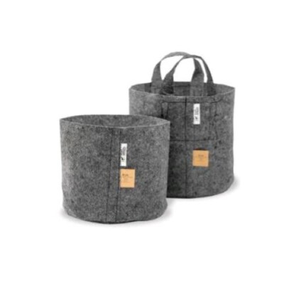 Root Pouch - Vase IN Stoff Mit Griffe Grey 39L - Geotessile Anti Spiralizzazio