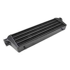 Black Aluminum 27.675x8.5x2.75 Turbo Front Mount Intercooler 2.5 In Outlet