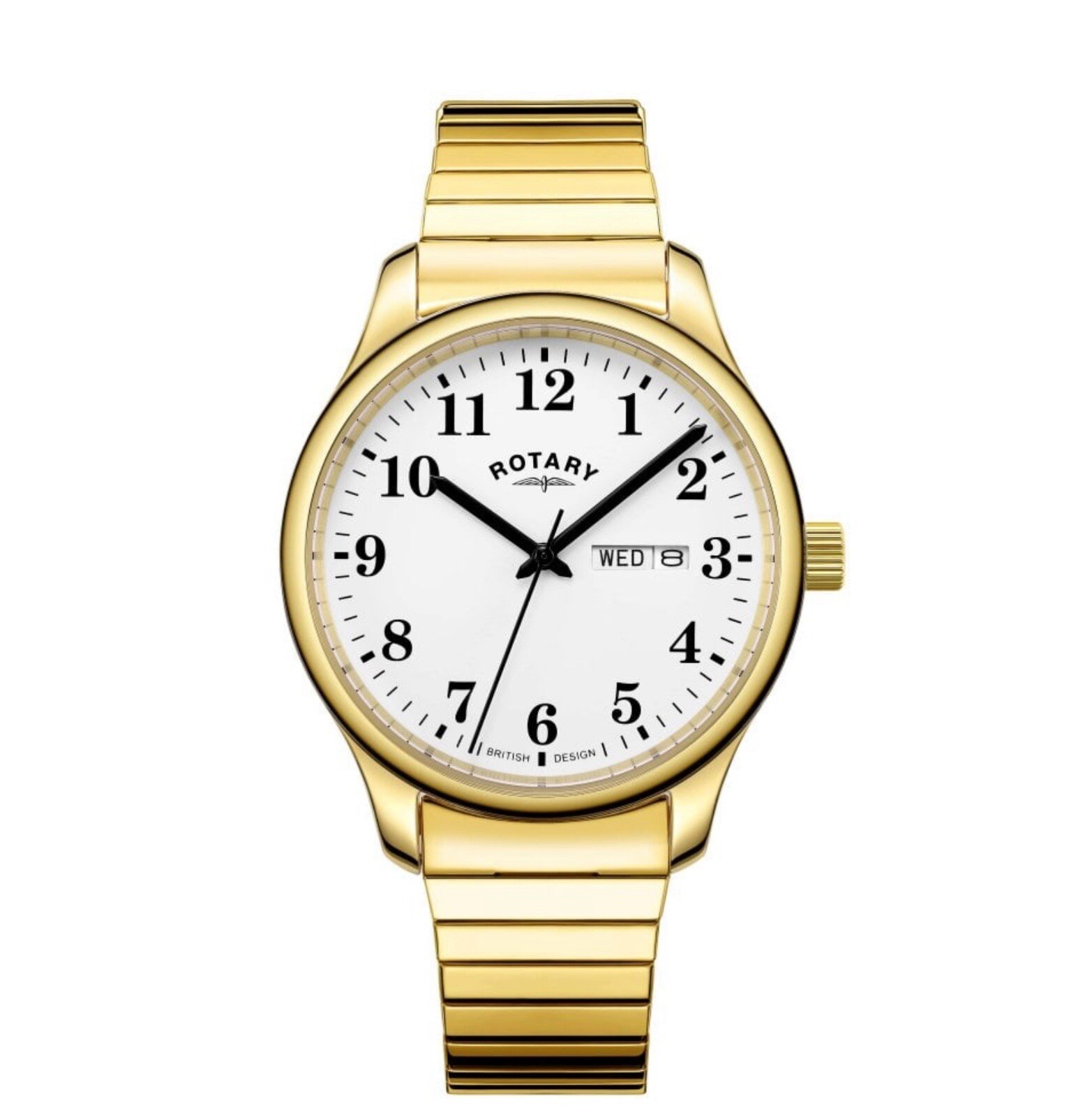 Rotary Watches Gents Gold Tone Everyday Watch on Expanding Bracelet GB05762/18