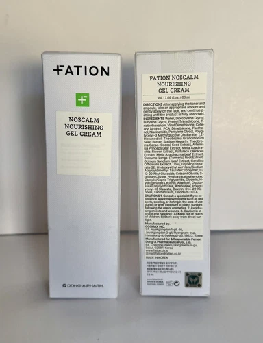 2 Pack FATION NOSCALM NOURISHING GEL CREAM 1.69 fl. oz / 50 ML Each