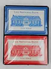 Lee National Bank Playing Cards Lee-Otis Redislip 2 Decks NEW Red Blue