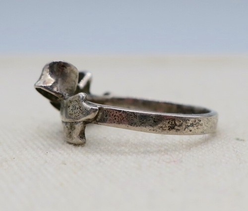 Sterling Silver ~ PETITE BOW RING ~ 3.38 Grams & Size 7-1/4 - Picture 8 of 11
