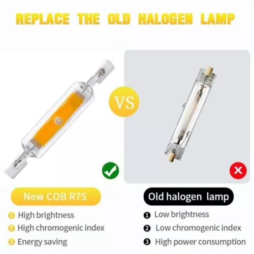 R7S LED 118mm 78mm Dimmbar COB Glasröhre Glühbirne Ersetzen Halogenlampe 220V - Bild 8 von 20
