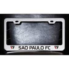 Sao Paulo FC Chrome Metal Custom Made License Plate Frame + Screw Covers