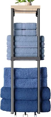 WELDUN Wall Mounted Towel Holder for Rolled Towels, Towel Storage Rack 81 cm