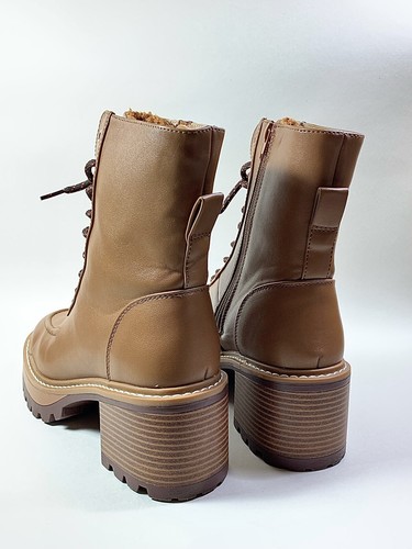Anna Field Tan Faux Leather Lace Front Side Zip Ankle Boots Size UK 6 EU 39 - Picture 16 of 20