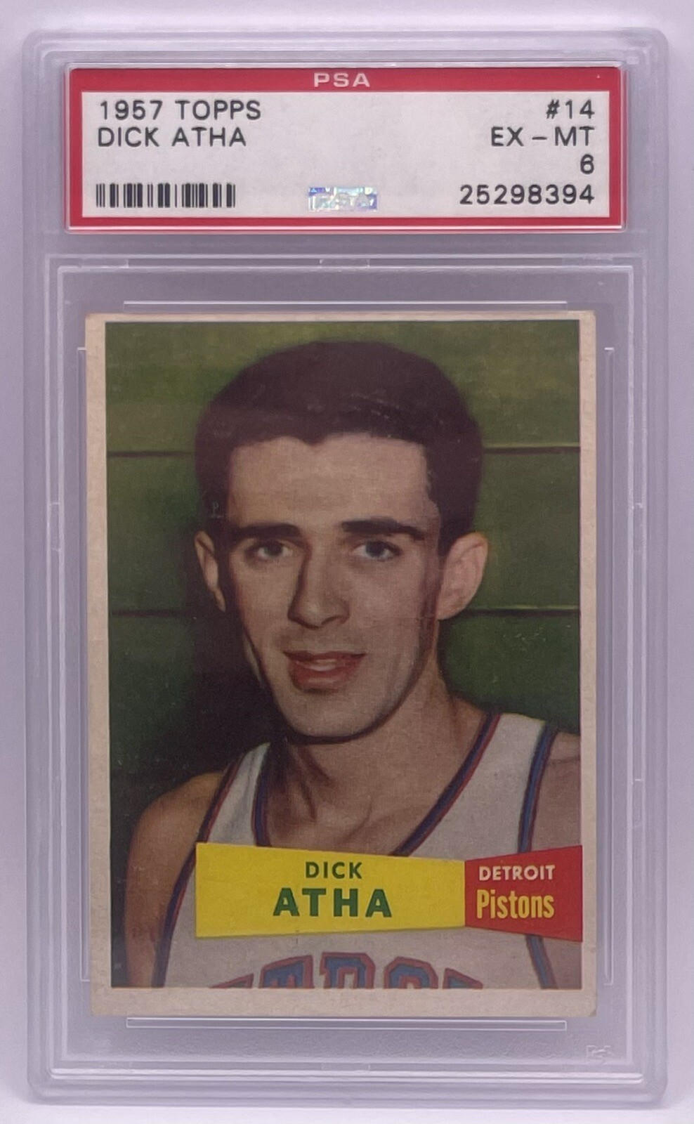 1957 Topps Basketball #14 Dick Atha PSA 6 EX-MT