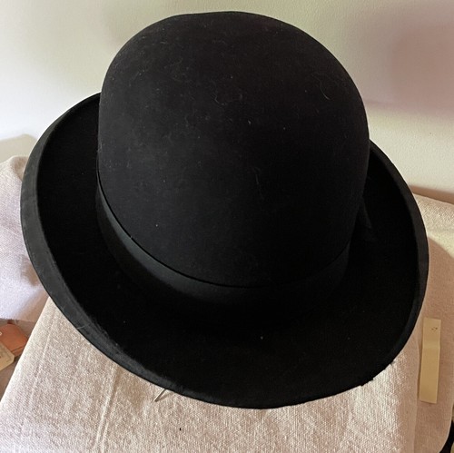 Antique Bowler Hat Black Derby United Hatters of North America 7 1/8 1896-1934 - Picture 6 of 10