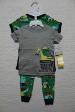 NEW CARTERS BOYS 4 PIECE SLEEPWEAR PAJAMA SET MONSTER TOUGH GUY SIZE 18 MONTH