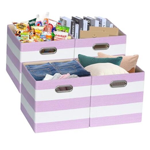 Collapsible Storage Cubes, 4 Pack Cube Storage Bins, 11*11*11 /4pack Purple