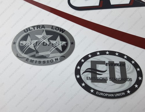 Evinrude 115 hp ETEC H.O. 2007-2017 USA Flag Blue Cowl outboard decals set - Picture 7 of 9