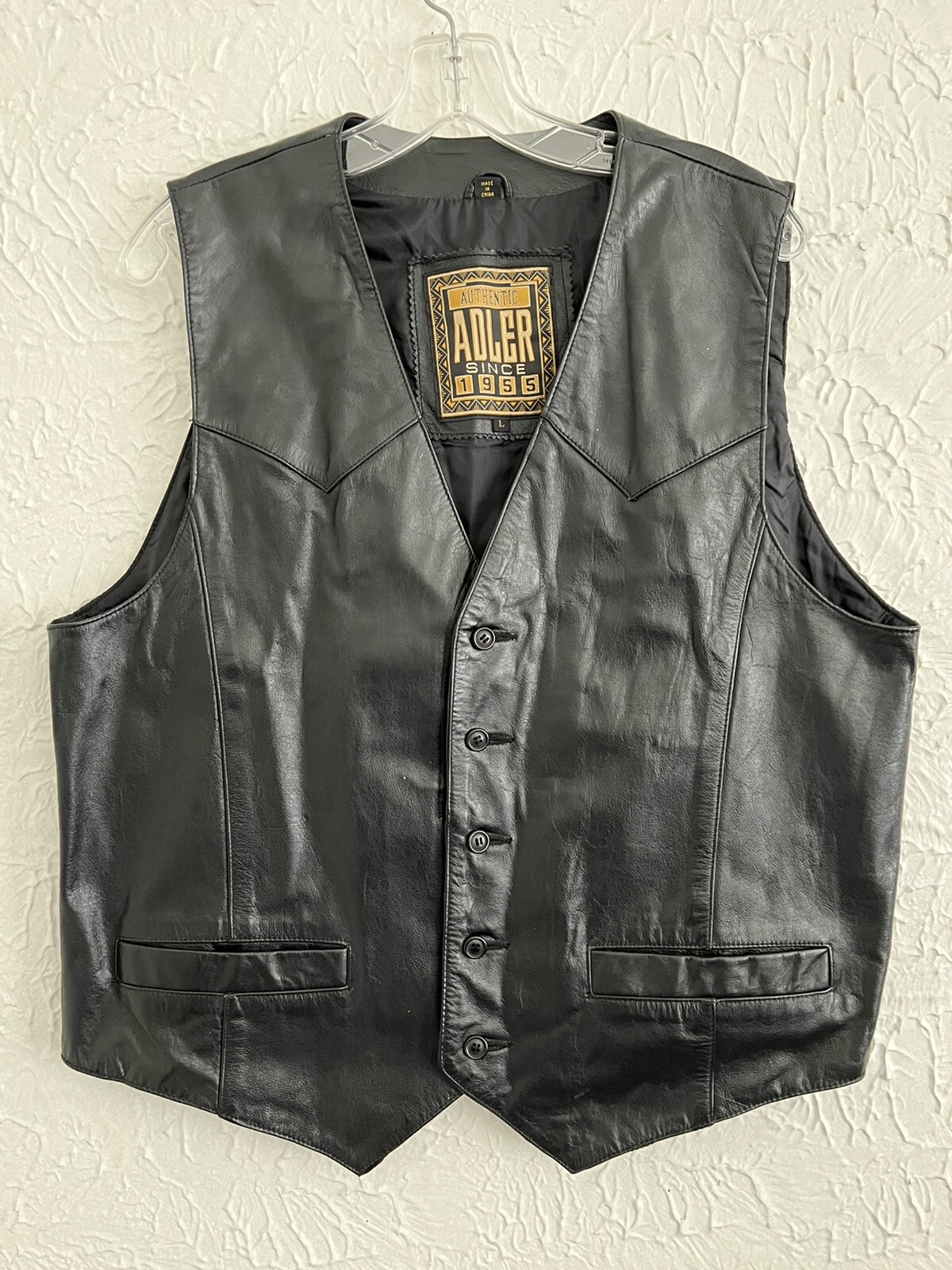 Adler Authentic 5 Button Front 2 Open Pockets Bla… - image 1