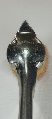 Antique Parks & Parks C. E. P Shoe Brush Horsehair Vintage Shiny Metal