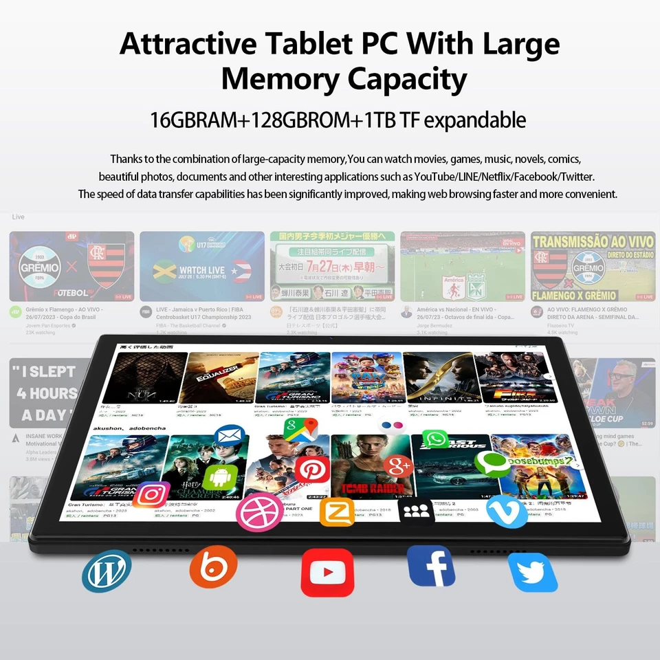 Android 14 Tablet 2025 Latest 10 inch Tablet with Keyboard,128GB ROM 16GB RAM... - Image 3 of 4