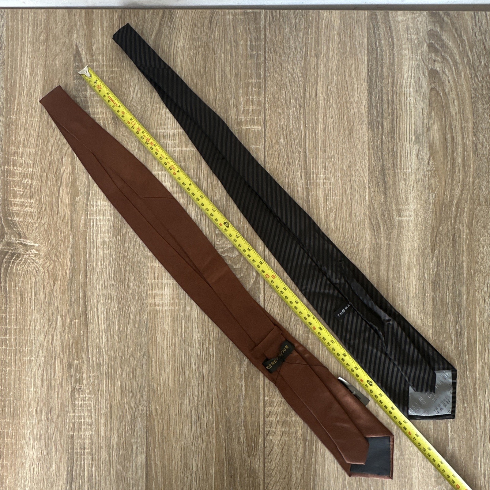 Mens Suit Ties Thomas Nash Kesington Black Shine Brown Formal Office Bundle VGC. image 4