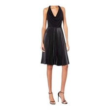 Halston Heritage Dress Size 14 Black Pleated