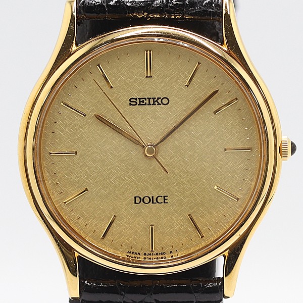 Watch Dolce Vintage Gold 8J41-6100 Seiko Dial Quartz Used - vintagewatches.pk