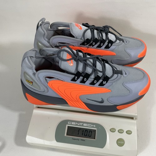 Nike Zoom ZM Air 2K A00269-007 Lace Up Gray Orange Sneaker Shoes Sz 9 NWOB - Picture 15 of 19