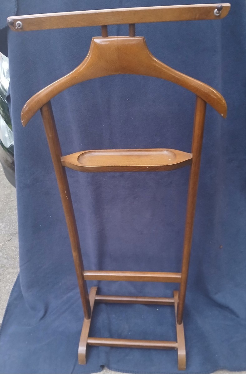 Vintage Wooden Valet Stand Clothes Butler Organizer w Hanger & Tray Yugoslavia | eBay Vintage Wooden Valet Stand Clothes Butler Organizer w Hanger & Tray Yugoslavia | eBay