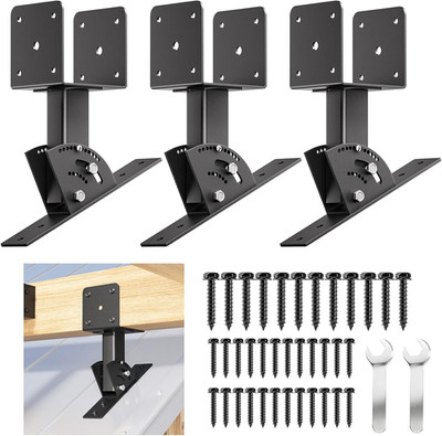 Adjustable Pergola Roof Bracket Kit for 4x4/4x6 Lumber - 3 Pieces