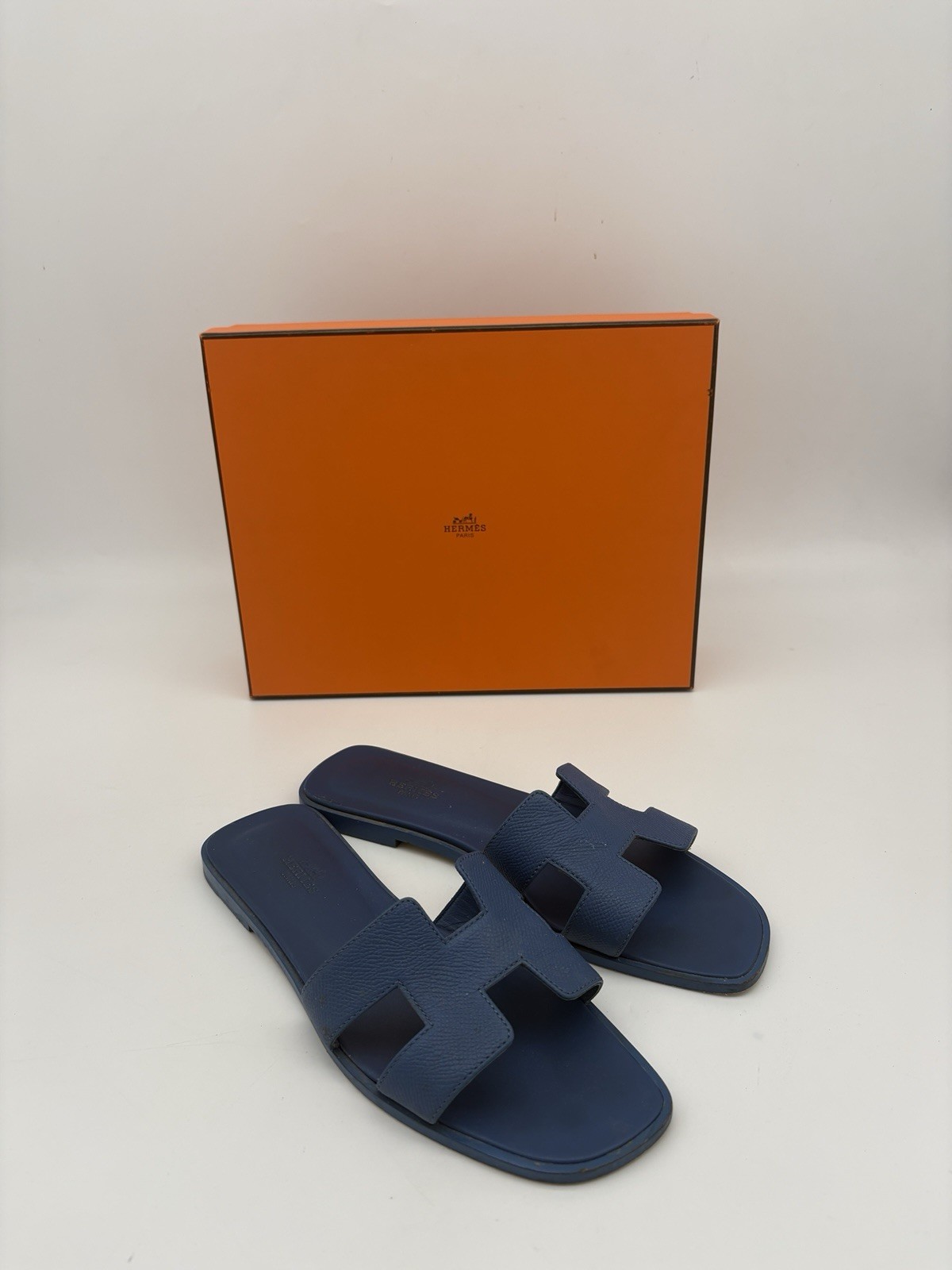 Hermes Oran Blue Sandals   No returns .Ships without box