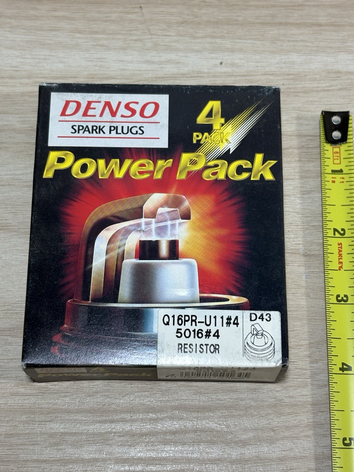 DENSO, Q16PR-U11, 5016 Standard U-Groove Spark Plugs 4-Pack, New Old Stock