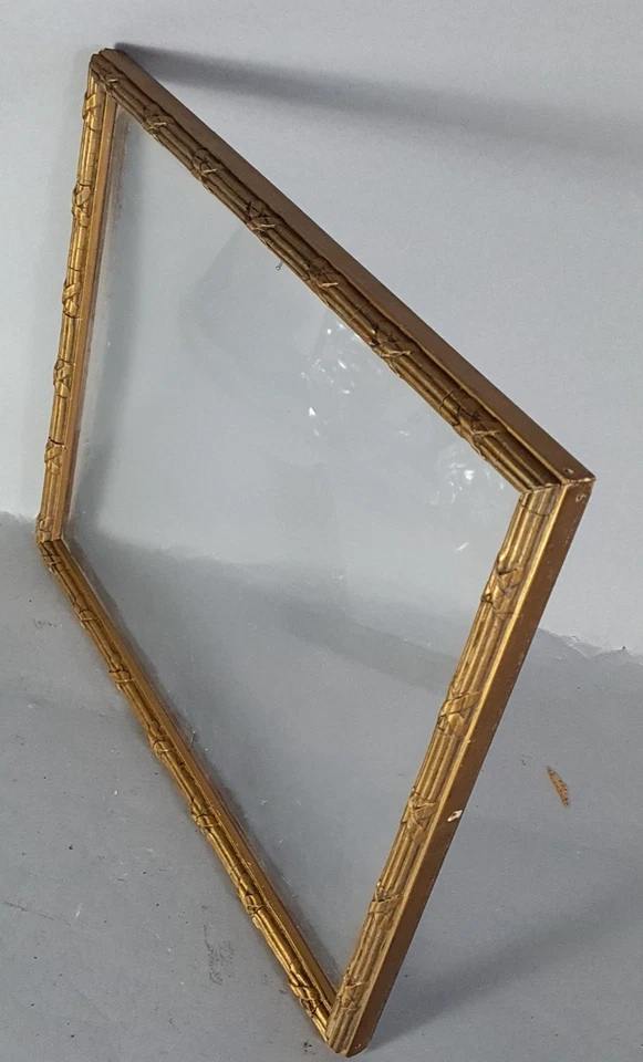 Cadre ancien +verre 36,5x29 cm, feuillure: 34x27 cm bois stuc doré C801 - Photo 4/4