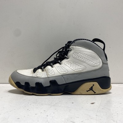 Nike Air Jordan 9 Retro Barons White Black Wolf Grey Basketball Shoes Size 9