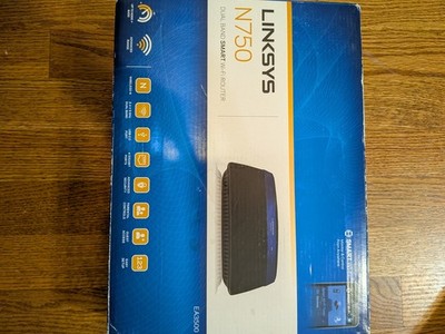Linksys EA3500 N750 Dual Band Wireless-N Router, USB 2.0, 450 Mbps, 4 LAN