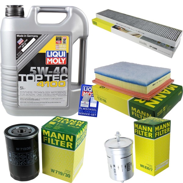 Inspektionspaket 5L Liqui Moly Top Tec 4100 5W-40 FüR VW Sharan 2.0 1.8 T 20V-image