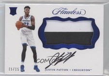 2017 Flawless Collegiate BK Rookie Sapphire 15/15 Justin Patton Patch Auto 0q3