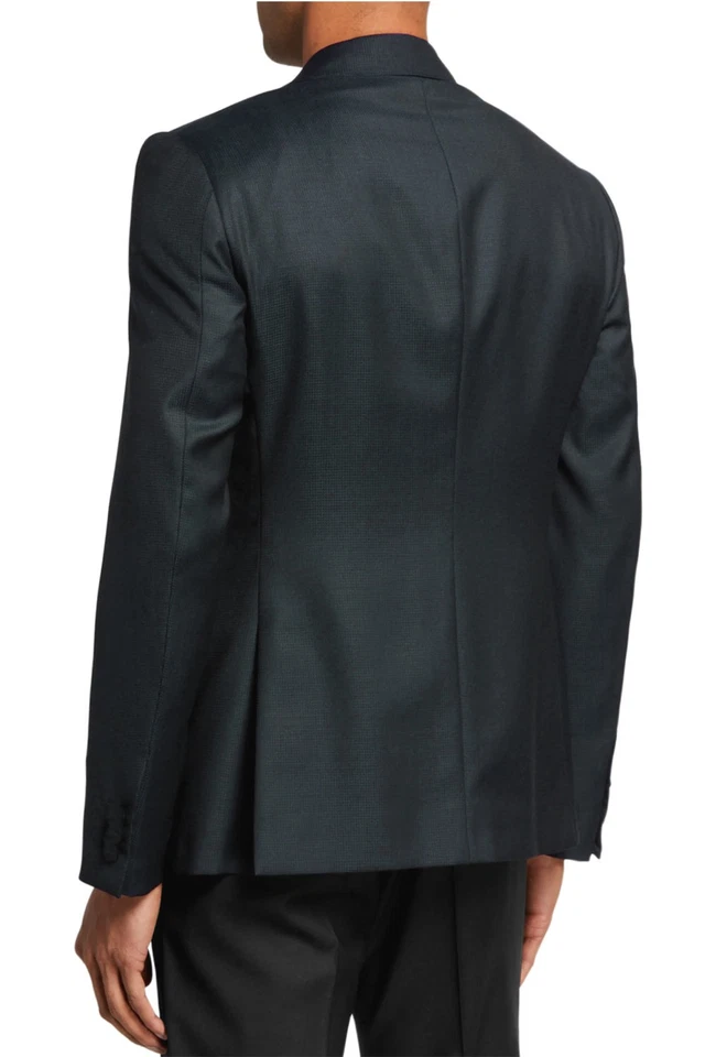 Chaqueta de Esmoquin Z Zegna Para Hombres Pico Satén Solapa Lana 38 Corta Verde IT 48 NUEVA CON ETIQUETAS $1345 Foto 3 de 4