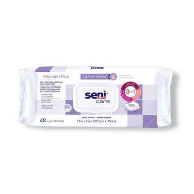 Seni Care Personal Cleansing Wipe 10 x 12'' S-WP48-C11 2 Pack 96 Wipes
