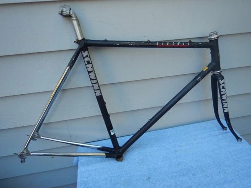 54cm Schwinn Circuit Vintage Road Bike Frameset BLACK Lugged Butted 54-cm EXTRAS