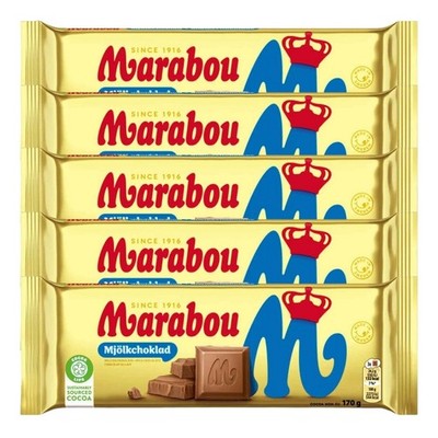 5x Marabou Mjölk 170g | Schwedische Alpenmilch Schokolade