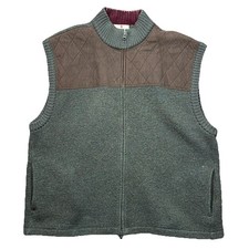 Vintage Woolrich Men  s 100 Wool Green XXL Sweater Vest Full Zip Grandpa
