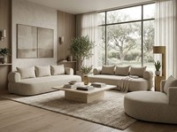 Beiges Wohnzimmer-Set 4+4+1-Sitzer-Sofas GroßEs Sofa Sessel Wohnzimmer