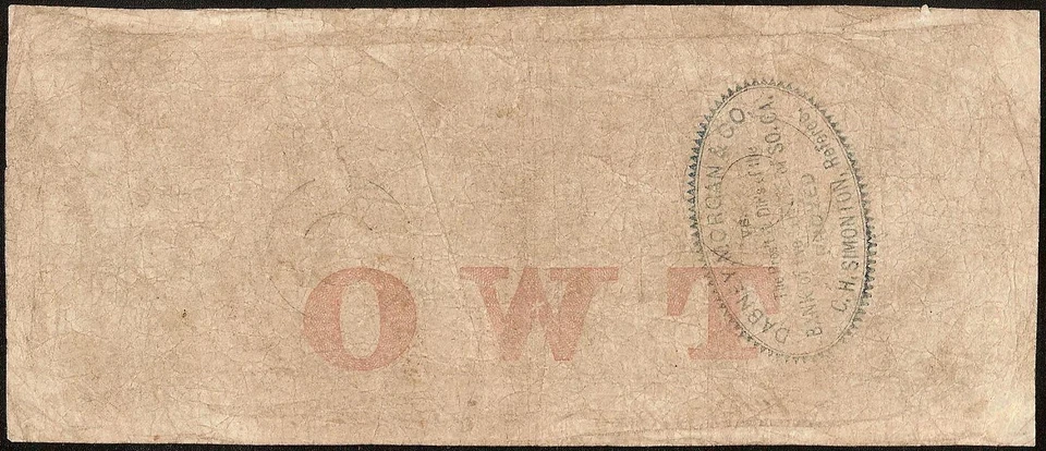 1861 $2 BILL SOUTH CAROLINA BANK NOTE LARGE CURRENCY OLD PAPER MONEY CIVIL WAR - Image 2 of 2