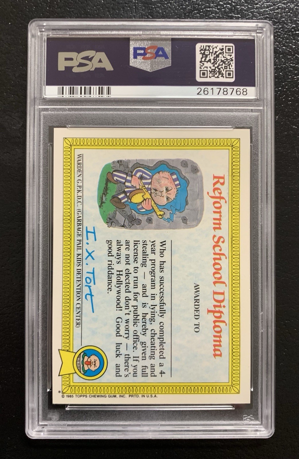 1985 Garbage Pail Kids OS1 Bony Joanie 29a PSA 10 GEM MINT-RARE GLOSSY AWARD TWT view 2