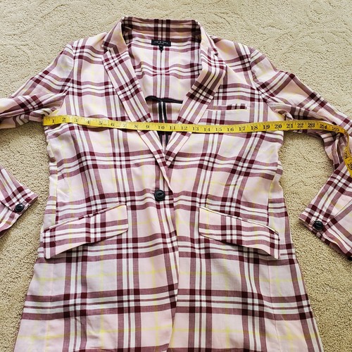 RAG & BONE MARGOT PLAID BLAZER SINGLE BREASTED SIZE: 8 POCKETS - Picture 4 of 10