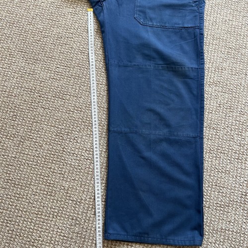 Vintage French Faded Blue Cotton Works Chore Distressed Canvas Pants - Picture 21 of 22