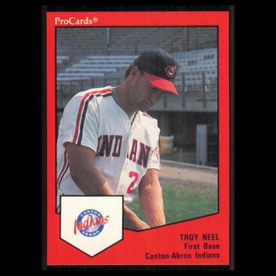 #ad Troy Neel #1324 1989 ProCards Minor League Team Sets Canton Akron Indians Card $3.99